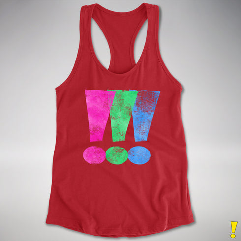 Polysexual Pride Exclamation Points Racerback Tank - Red